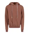 Rick Owens Drkshdw Hooded Sweatshirt With Ribbed Cuffs And Hem In Brown
