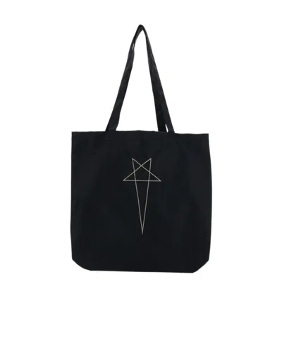 Rick Owens Drkshdw Graphic Logo Tote Bag In Black