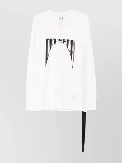 RICK OWENS DRKSHDW GRAPHIC LONG SLEEVE CREW NECK T-SHIRT