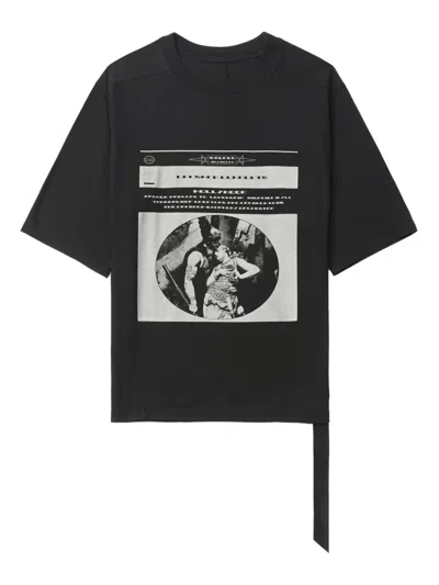 Rick Owens Drkshdw Graphic-print Cotton T-shirt In 黑色