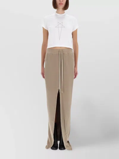 RICK OWENS DRKSHDW GRAPHIC PRINT CROPPED TOP WITH SHORT SLEEVES