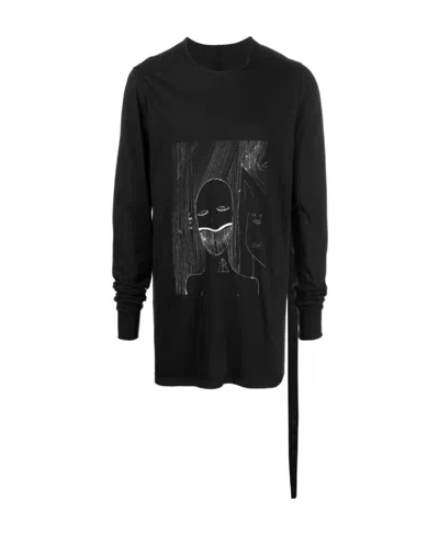 Rick Owens Drkshdw Graphic-print Crew Neck Sweatshirt In Black