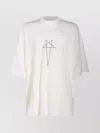 Rick Owens Drkshdw Graphic Print Loose Fit Short Sleeve Top In White