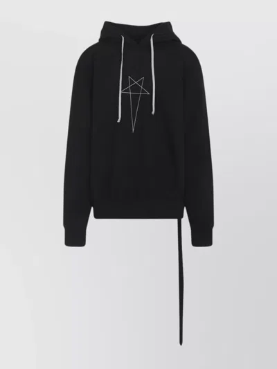 RICK OWENS DRKSHDW GRAPHIC PRINT OVERSIZED HOODIE DRAWSTRING