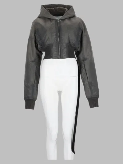 Rick Owens Drkshdw Ribbed Sports Jacket In Gray
