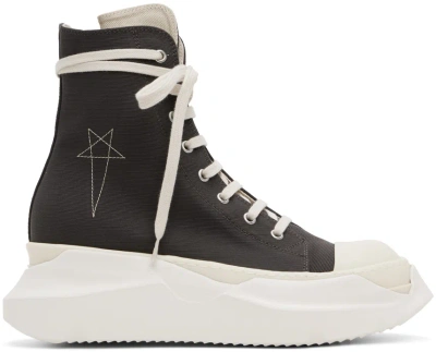 Rick Owens Drkshdw Gray Abstract Sneak Sneakers In Black Pearl Milk
