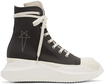Rick Owens Drkshdw Gray Abstract Sneak Sneakers In Black Pearl