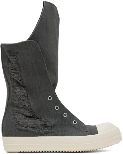 Rick Owens Drkshdw Gray Boot Sneaks Sneakers In 7811 Dark Dust/milk/