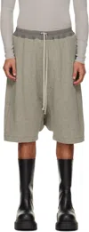 Rick Owens Drkshdw Gray Concordians Drawstring Pods Shorts In Gray