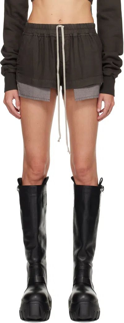 Rick Owens Drkshdw Gray Concordians Fox Boxers Shorts In Black