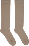 Rick Owens Drkshdw Gray Concordians Knee High Socks In Brown