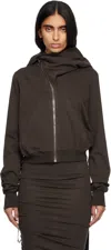 Rick Owens Drkshdw Gray Concordians Mountain Hoodie In Brown