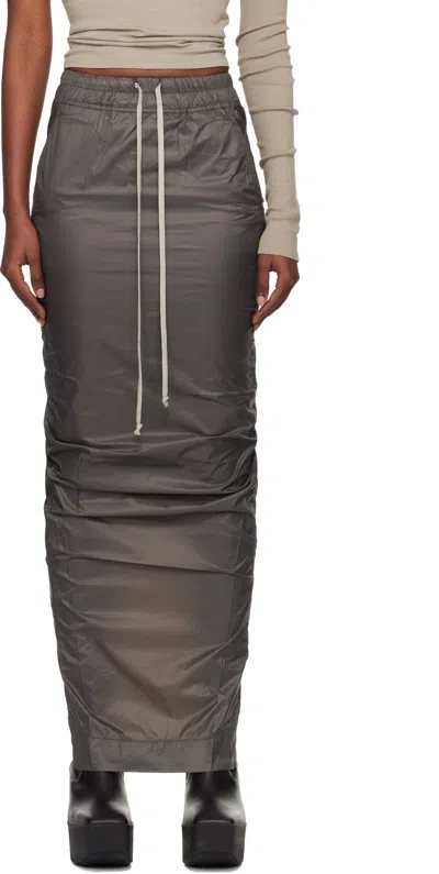 Rick Owens Drkshdw Gray Concordians Pull On Pillar Maxi Skirt