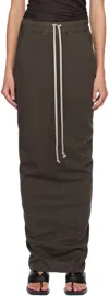 Rick Owens Drkshdw Gray Concordians Pull On Pillar Maxi Skirt In Brown