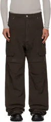 Rick Owens Drkshdw Gray Concordians Stefan Cargo Pants In Brown