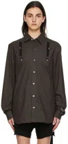Rick Owens Drkshdw Gray Cotton Jacket In 78 Dark Dust
