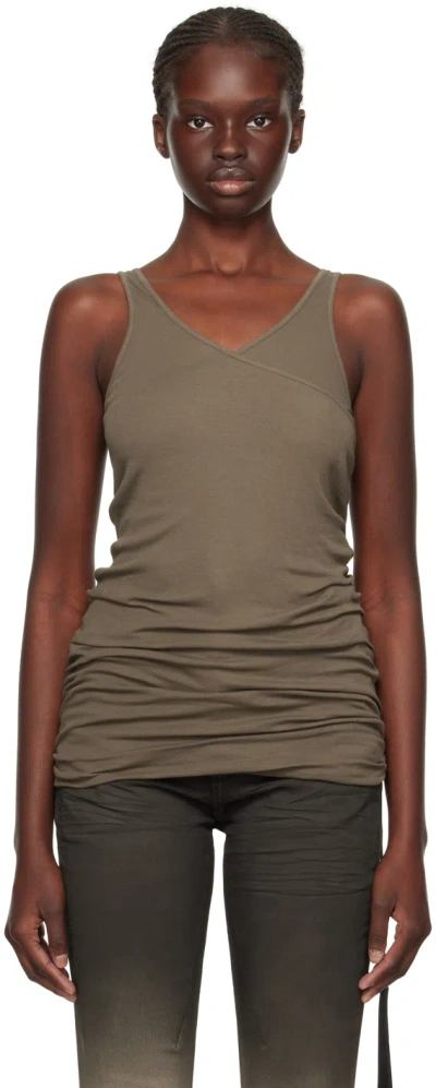 Rick Owens Drkshdw Gray Double Ziggy Banana Tank Top In 34 Dust