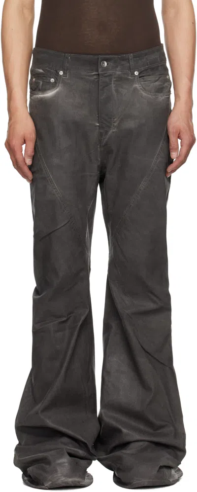 Rick Owens Drkshdw Gray Hollywood Bias Bootcut Jeans In 78 Drkdust