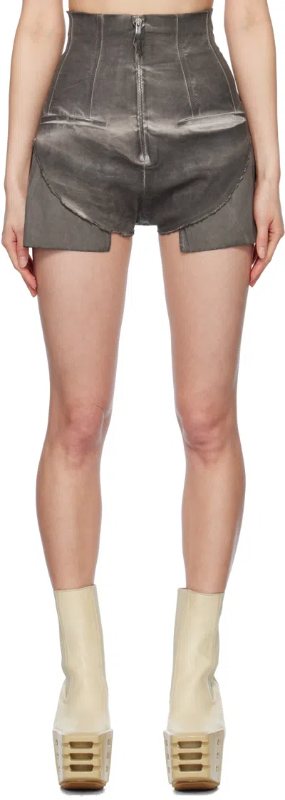 Rick Owens Drkshdw Gray Hollywood Dirt Cutoffs Denim Shorts In 78 Drkdust