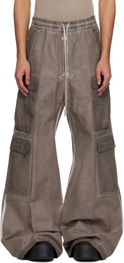 Rick Owens Drkshdw Gray Hollywood Double Cargo Jumbo Belas Pants In Brown
