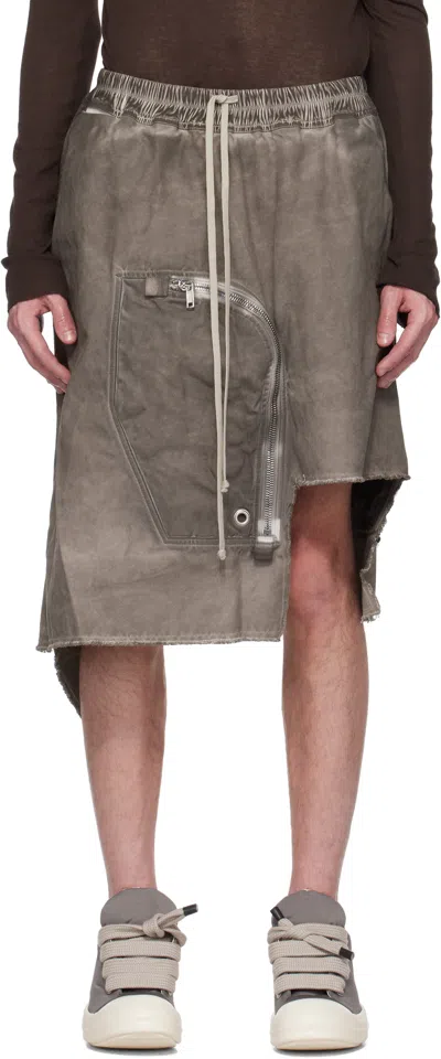 Rick Owens Drkshdw Gray Hollywood Dracca Skirt In 34 Dust