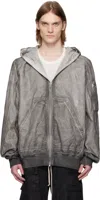 Rick Owens Drkshdw Gray Hollywood Flight Bomber Jacket In 78 Drkdust