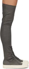 Rick Owens Drkshdw Over-the-knee Sock Sneakers With Contrast Toe Cap In Gray