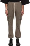 Rick Owens Drkshdw Gray Hollywood Mastodon Cut Cargo Pants In 34 Dust