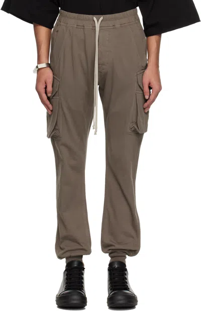 Rick Owens Drkshdw Gray Hollywood Mastodon Cut Cargo Pants In 34 Dust