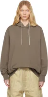 Rick Owens Drkshdw Gray Hollywood Oversized Hoodie In 34 Dust