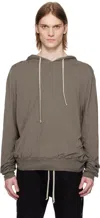 Rick Owens Drkshdw Gray Hollywood Oversized Hoodie In 34 Dust