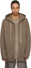 Rick Owens Drkshdw Gray Hollywood Peter Hoodie In 34 Dust