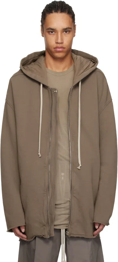 Rick Owens Drkshdw Gray Hollywood Peter Hoodie In 34 Dust