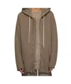 Rick Owens Drkshdw Gray Hollywood Peter Hoodie In Brown