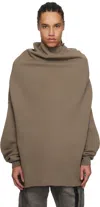 Rick Owens Drkshdw Gray Hollywood Shroud Turtleneck In 34 Dust