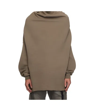 RICK OWENS DRKSHDW GRAY HOLLYWOOD SHROUD TURTLENECK