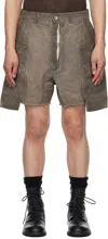 Rick Owens Drkshdw Cargo Bermuda Shorts Frayed Hem In 34 Dust