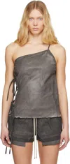 Rick Owens Drkshdw Gray Hollywood Taco Denim Top In 78 Drkdust