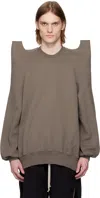 Rick Owens Drkshdw Gray Hollywood Tecsweat Sweatshirt In 34 Dust
