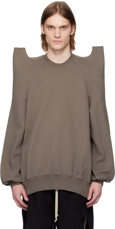Rick Owens Drkshdw Gray Hollywood Tecsweat Sweatshirt In 34 Dust