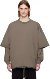 Rick Owens Drkshdw Gray Hollywood Tommy Hustler T-shirt In 34 Dust