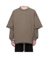 Rick Owens Drkshdw Gray Hollywood Tommy Hustler T-shirt In Brown