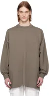 Rick Owens Drkshdw Gray Hollywood Tommy Ls Sweatshirt In 34 Dust