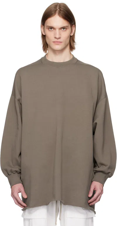Rick Owens Drkshdw Gray Hollywood Tommy Ls Sweatshirt In 34 Dust
