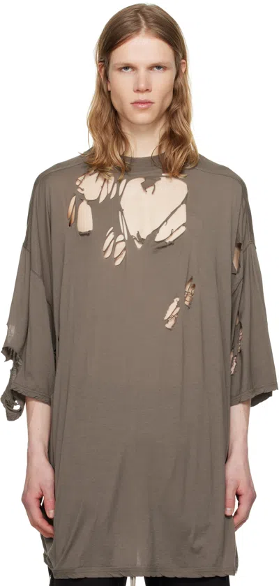 Rick Owens Drkshdw Gray Hollywood Tommy T-shirt In 34 Dust