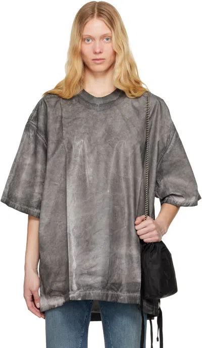Rick Owens Drkshdw Gray Hollywood Tommy T-shirt In 78 Drkdust