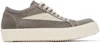 Rick Owens Drkshdw Canvas Sneakers With Shark Tooth Toe Caps In Gray