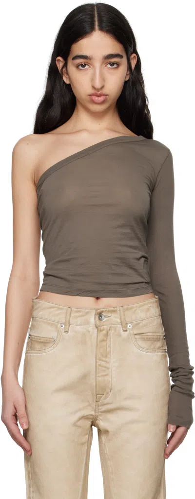 Rick Owens Drkshdw Gray Hollywood Ziggy T-shirt In 34 Dust
