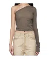 Rick Owens Drkshdw Gray Hollywood Ziggy T-shirt In Nude
