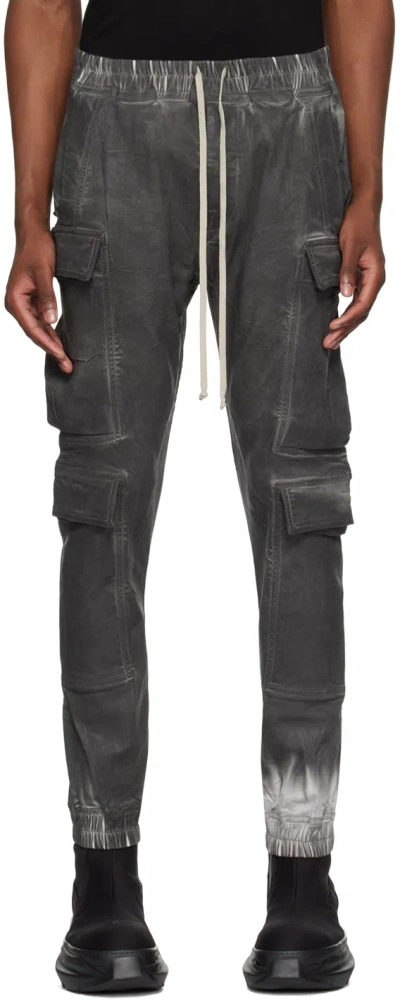 Rick Owens Drkshdw Gray Mastodon Megacargo Denim Cargo Pants In 78 Drkdust